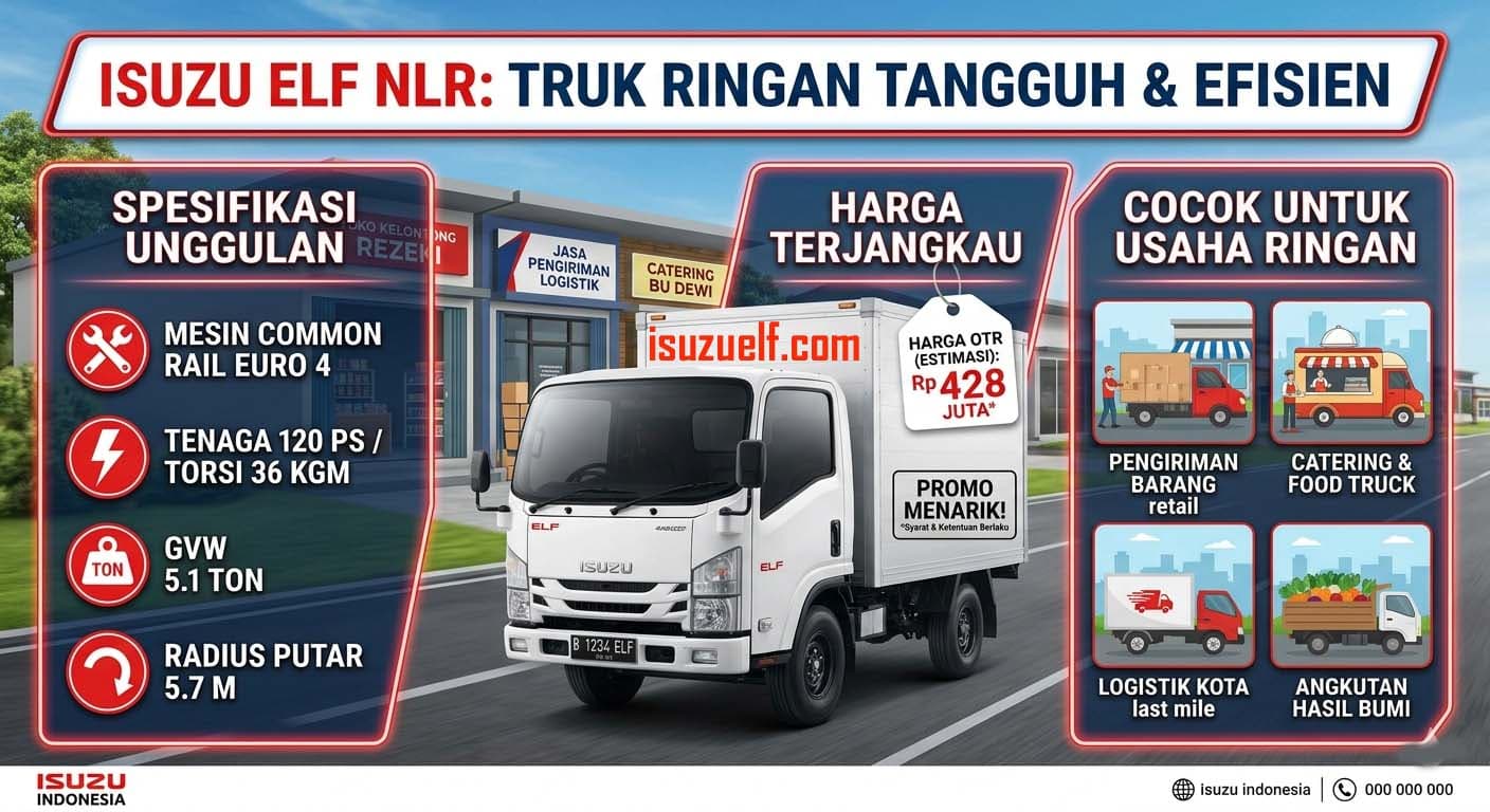 Isuzu Elf NLR Spesifikasi, Harga, dan Cocok untuk Usaha Ringan