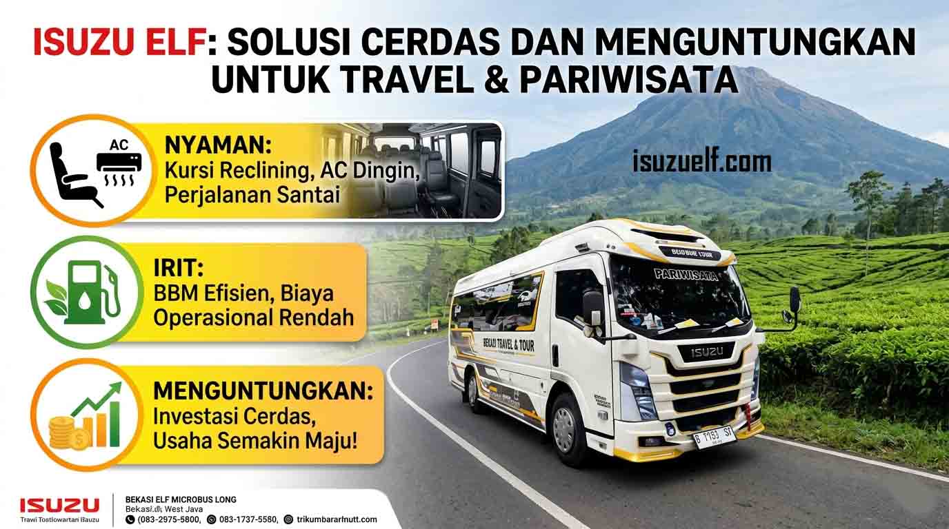 Isuzu Elf untuk Travel dan Pariwisata Nyaman, Irit, dan Menguntungkan